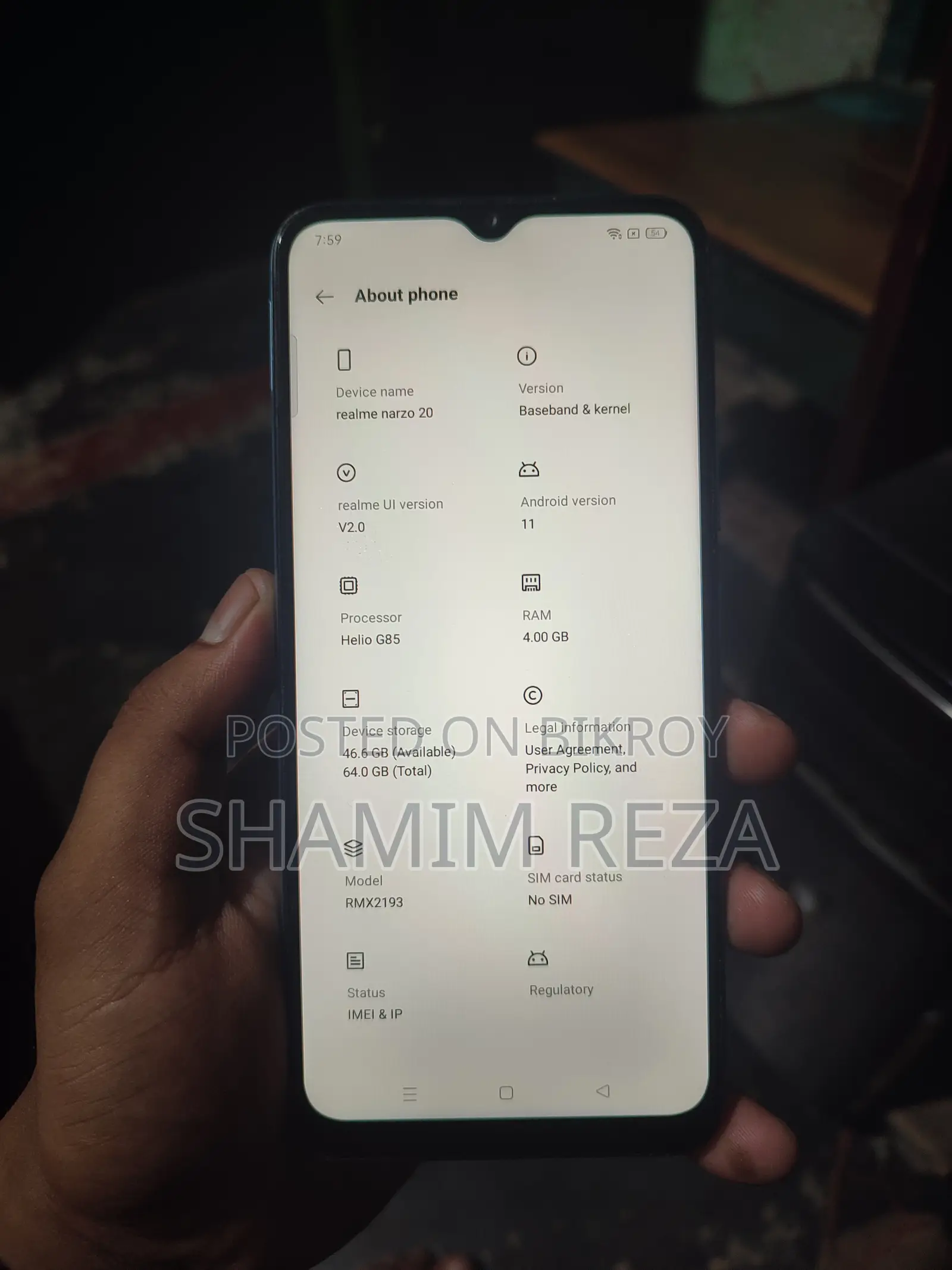 Realme Narzo 20 64 GB Blue