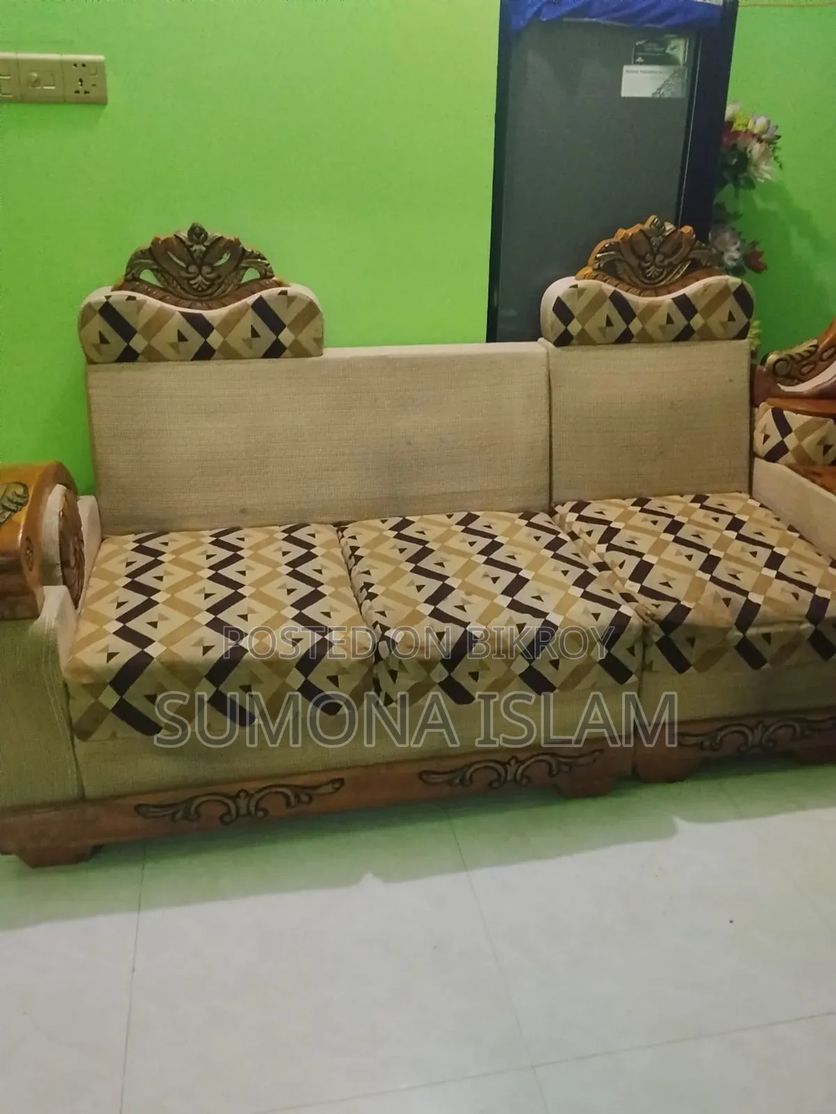 Sofa 3+2+1 Corner Teak Wood