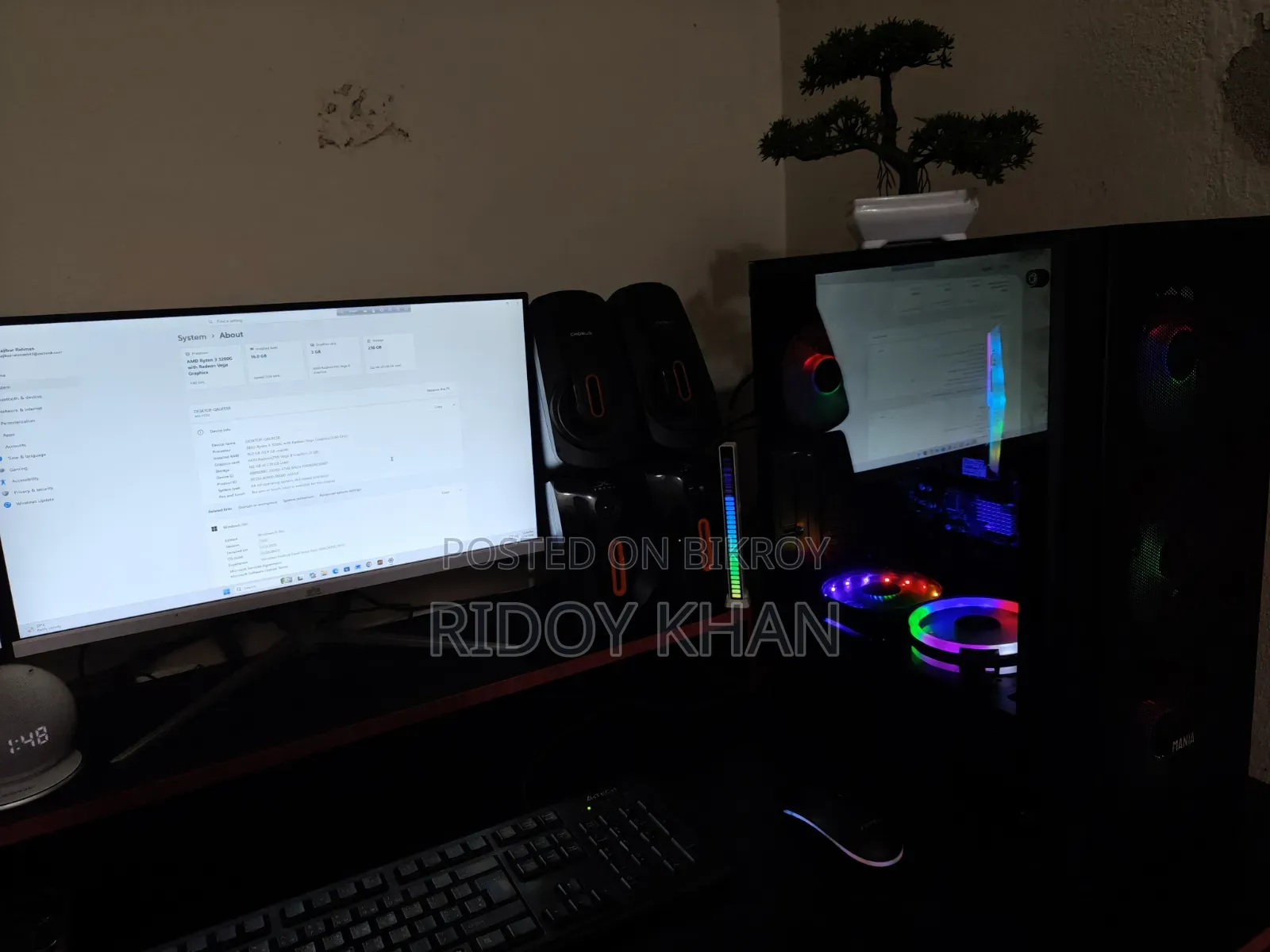 Desktop Computer 16GB AMD Ryzen 3 HDD+SSD 256GB