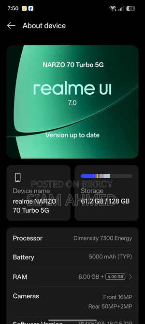 New Realme 128 GB Yellow