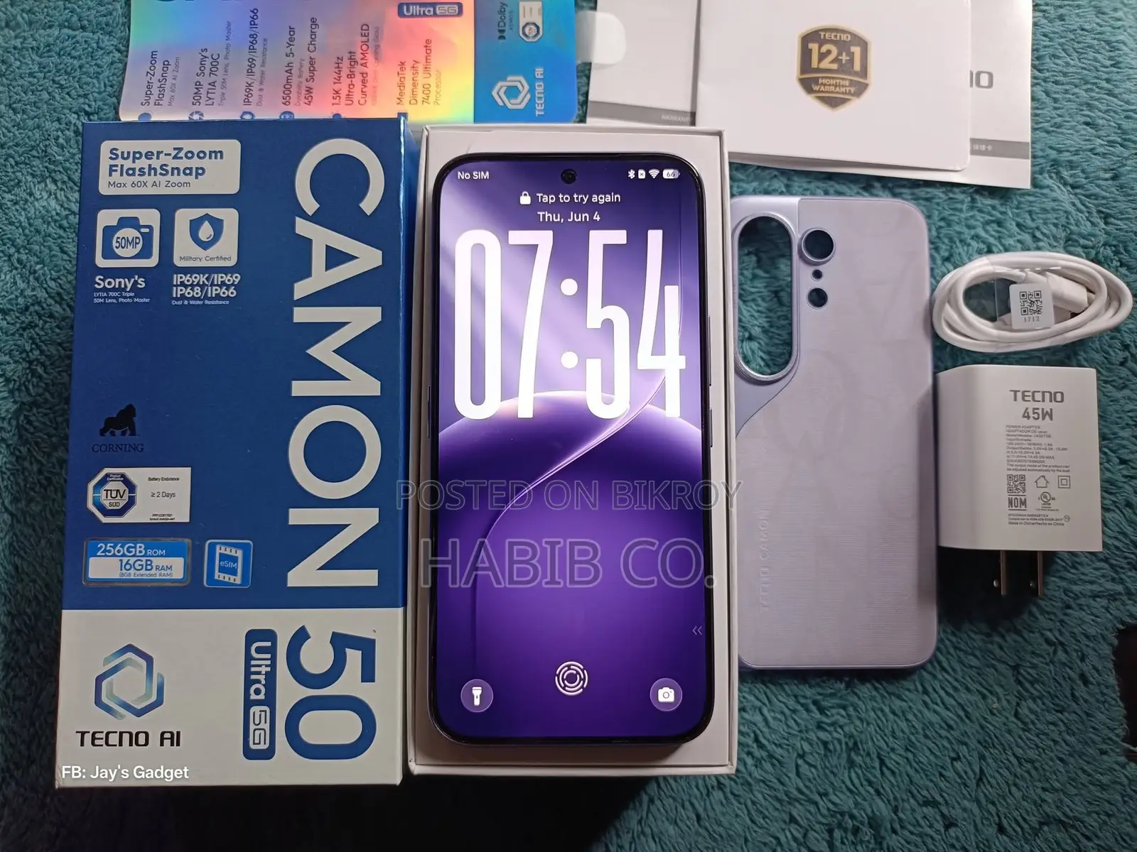 Tecno Camon 50 Ultra 256 GB Blue