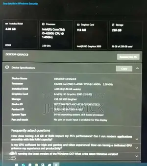 Desktop Computer Apple Mac Mini 4GB Intel Core I5 SSD 256GB
