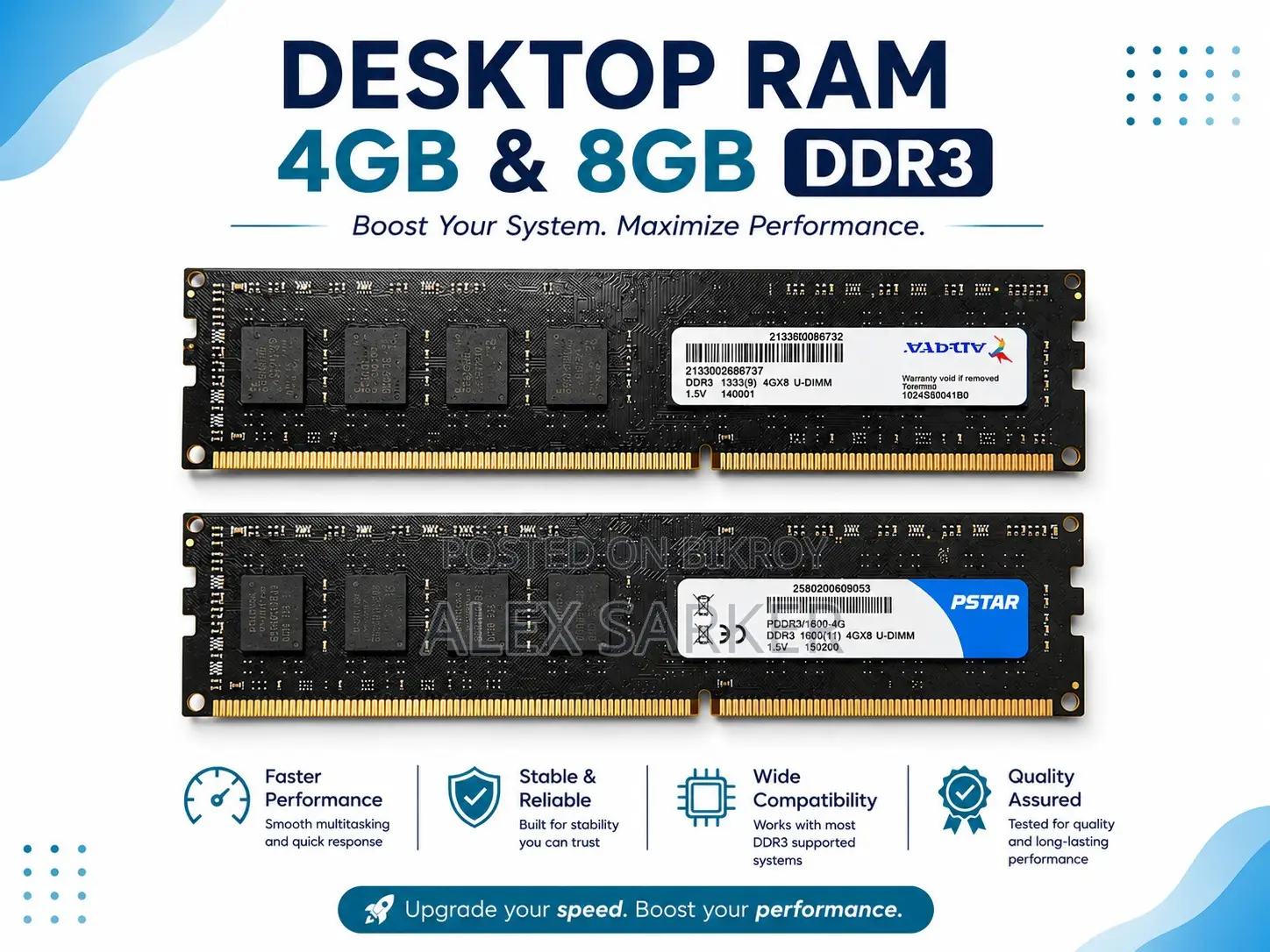 4GB And 8GB DDR3 RAM