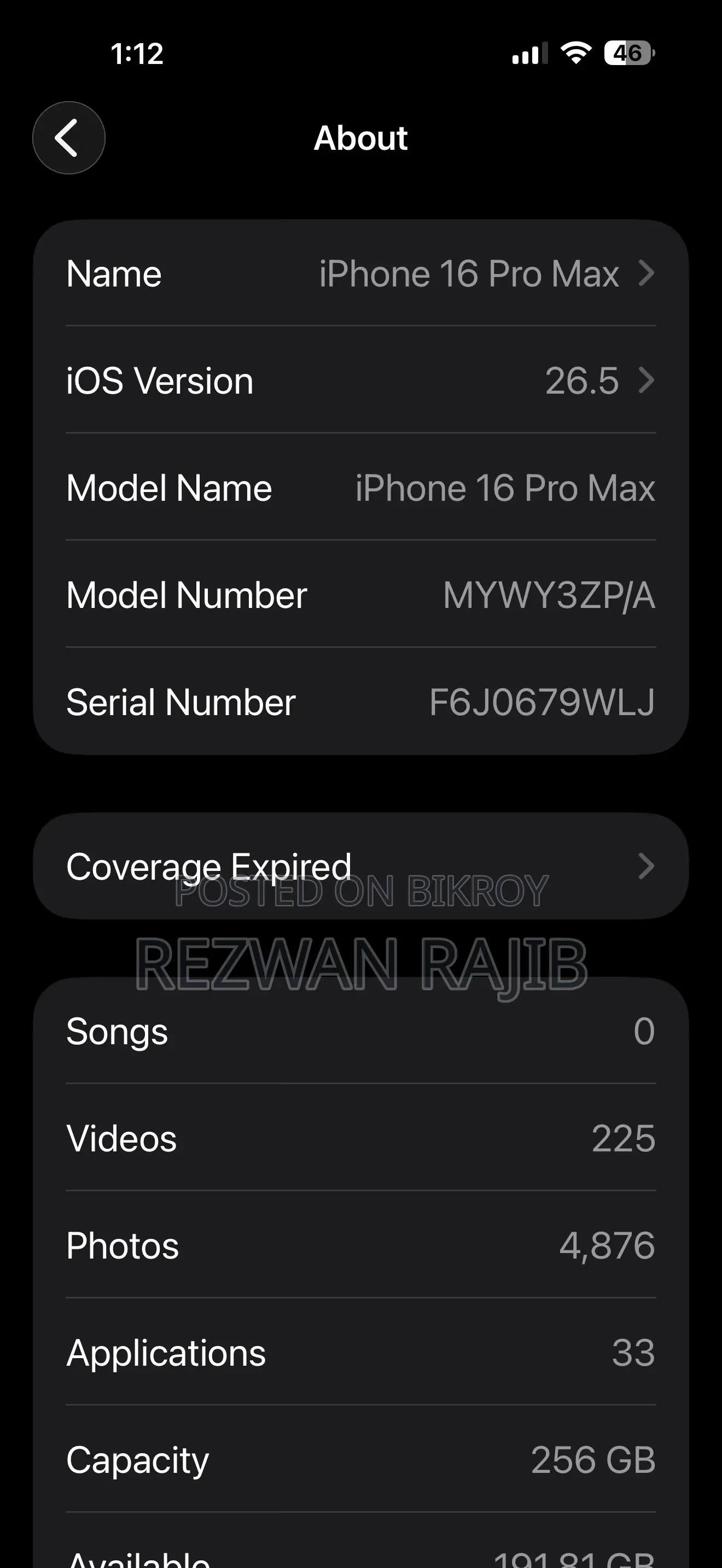 Apple iPhone 16 Pro Max 256 GB Silver