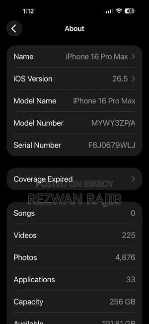 Apple iPhone 16 Pro Max 256 GB Silver