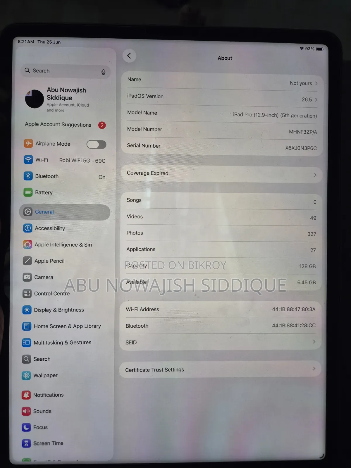 Apple iPad Pro 12.9 (2021) 128 GB Gray