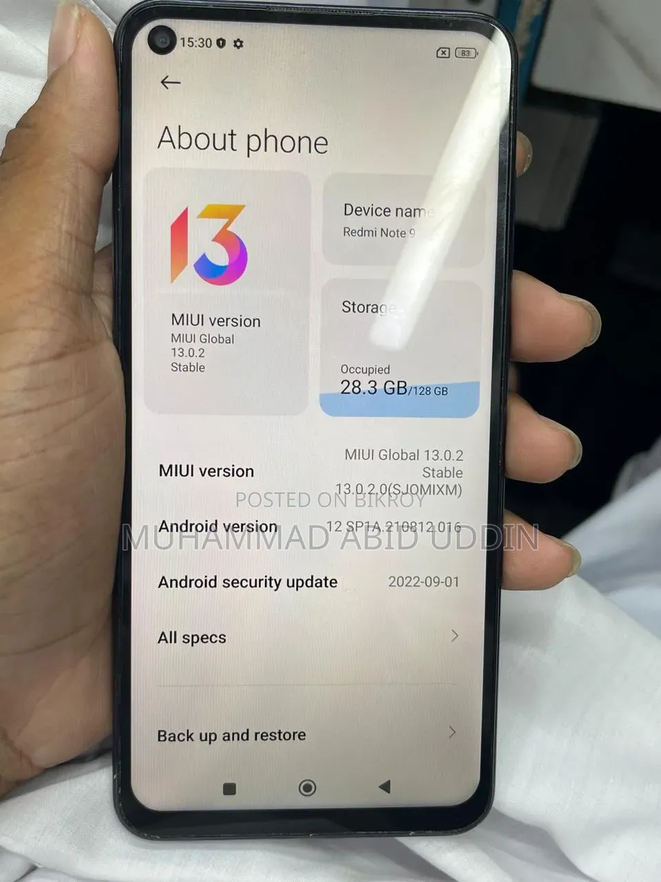 Xiaomi Redmi Note 9 128 GB Blue