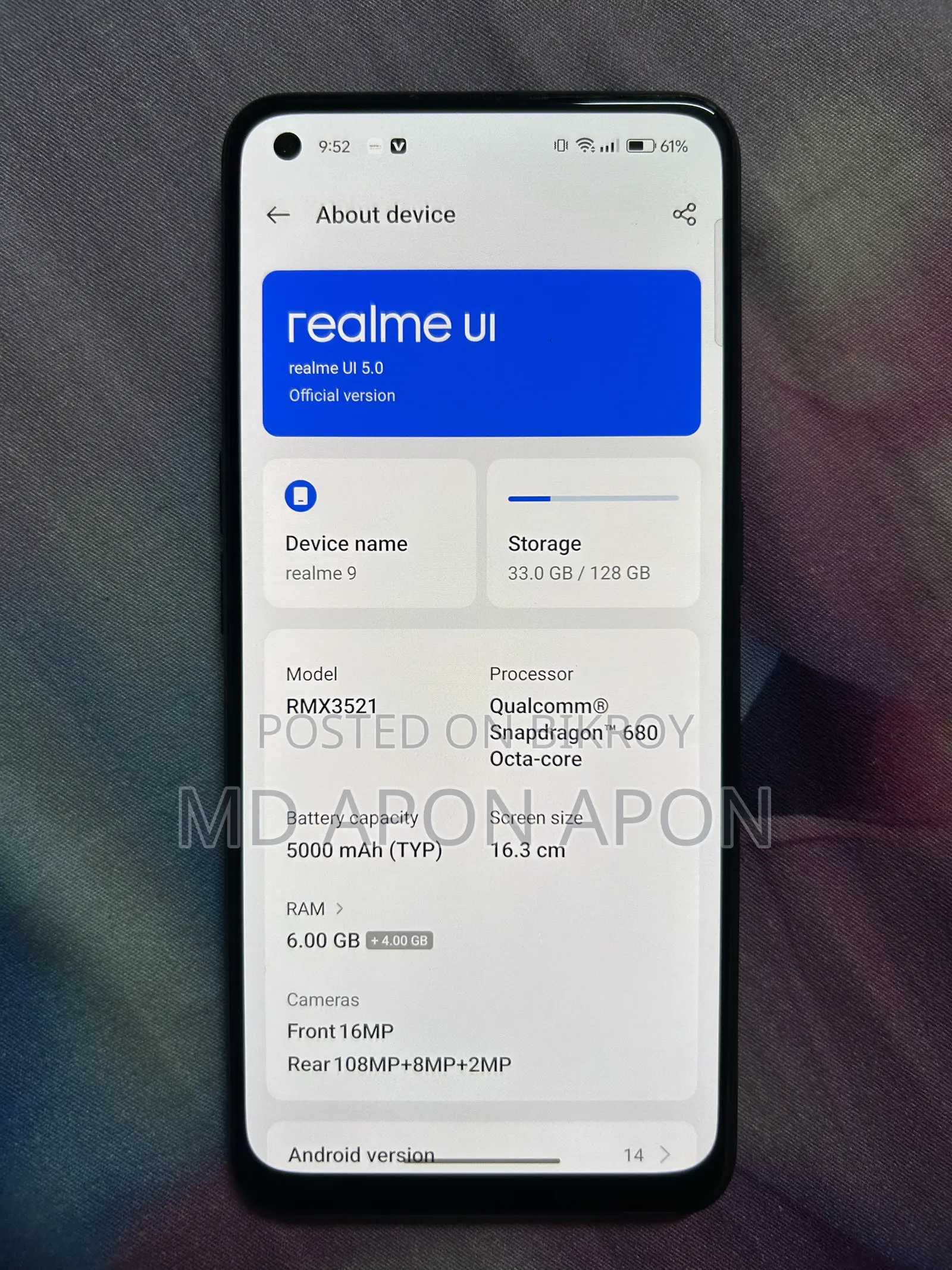 Realme 9 128 GB Blue