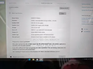Laptop 8GB Intel SSD 128GB