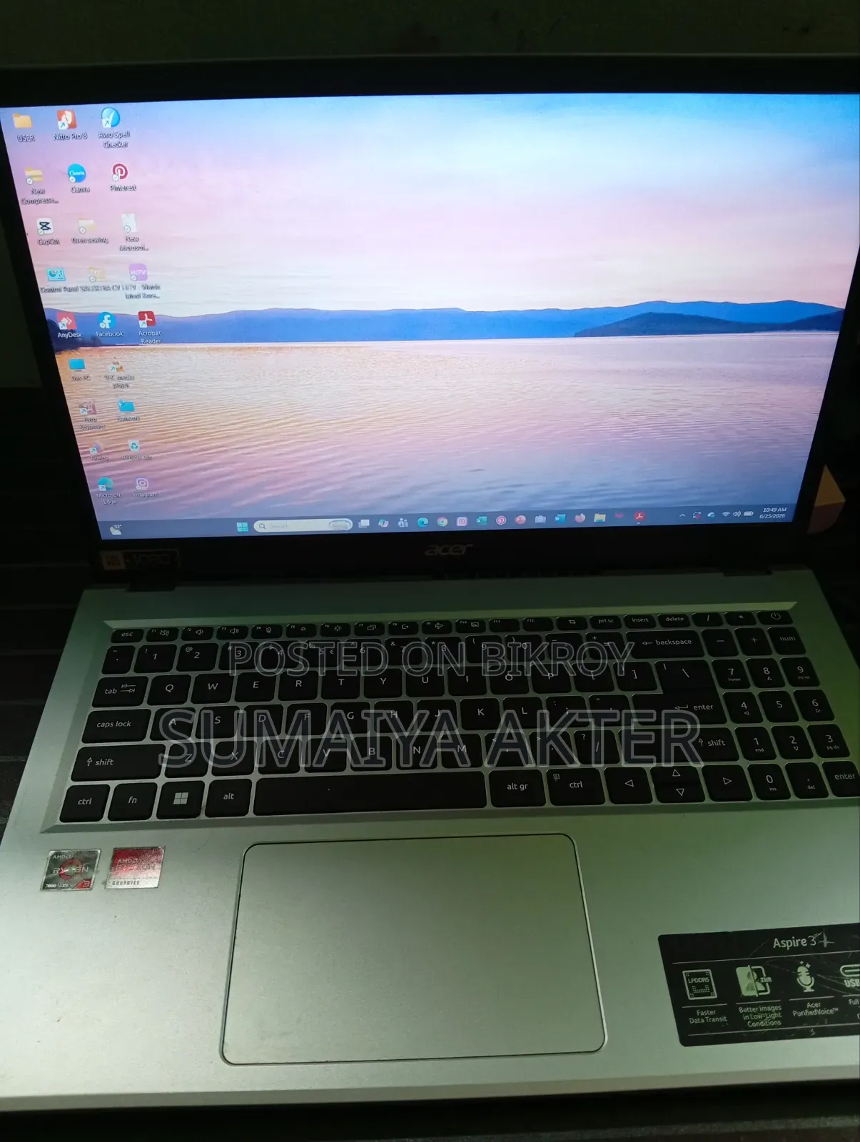 Laptop Acer Aspire 3 8GB AMD Ryzen 3 SSD 512GB