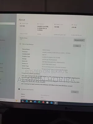 Desktop Computer 8GB Intel Core i5 SSD 256GB