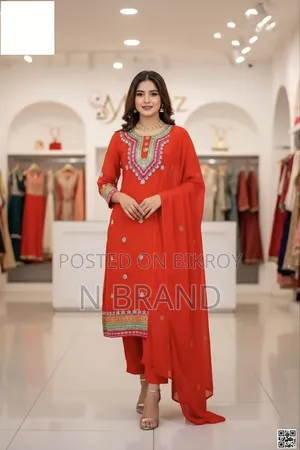 Readymade Georgette Dollar and Embroidery Work Three Piece Mr
