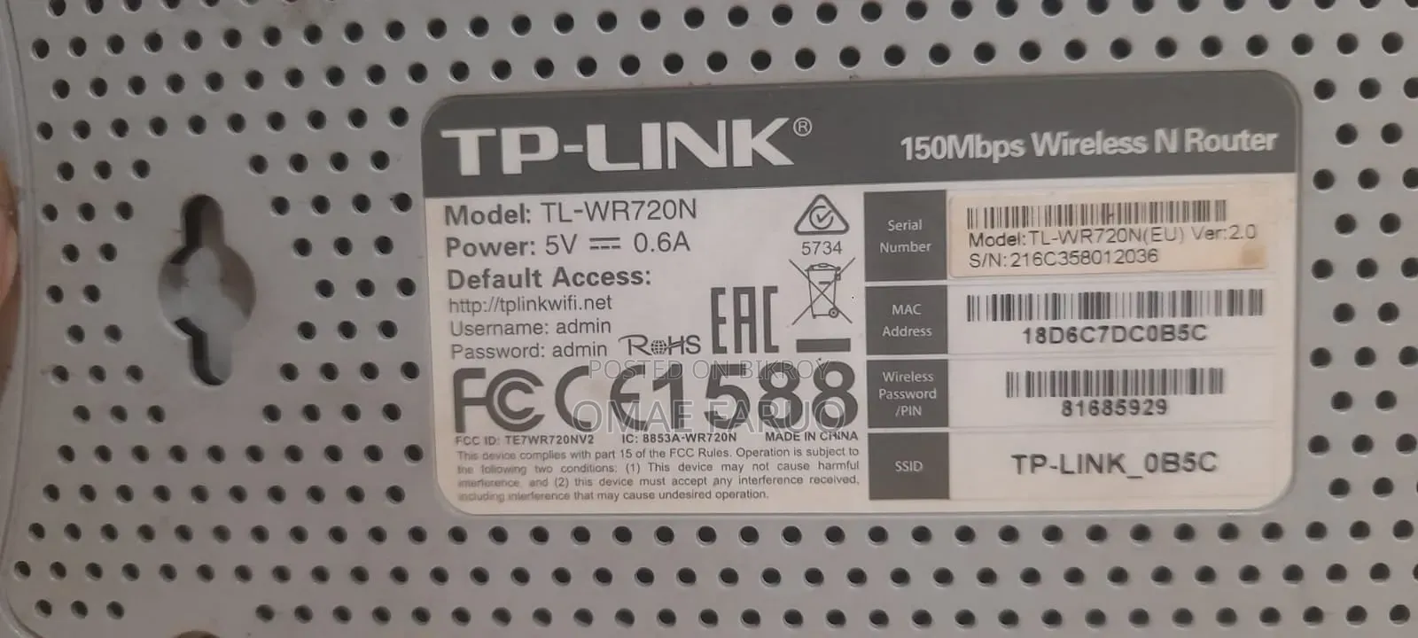 Tp-Link Tl-Wr720n 150mbps Wireless N Router