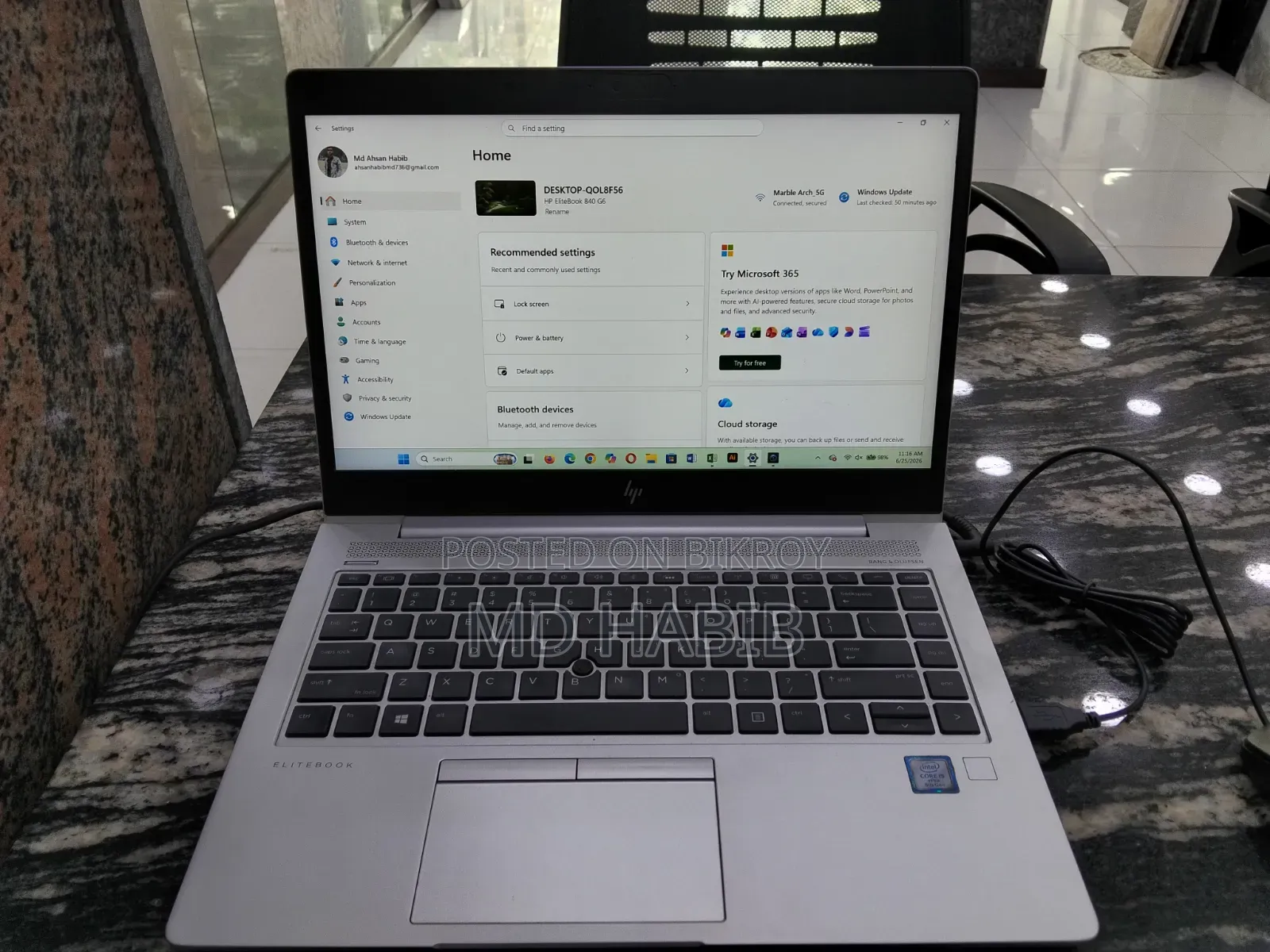 Laptop HP EliteBook 840 G6 16GB Intel Core I5 SSD 256GB