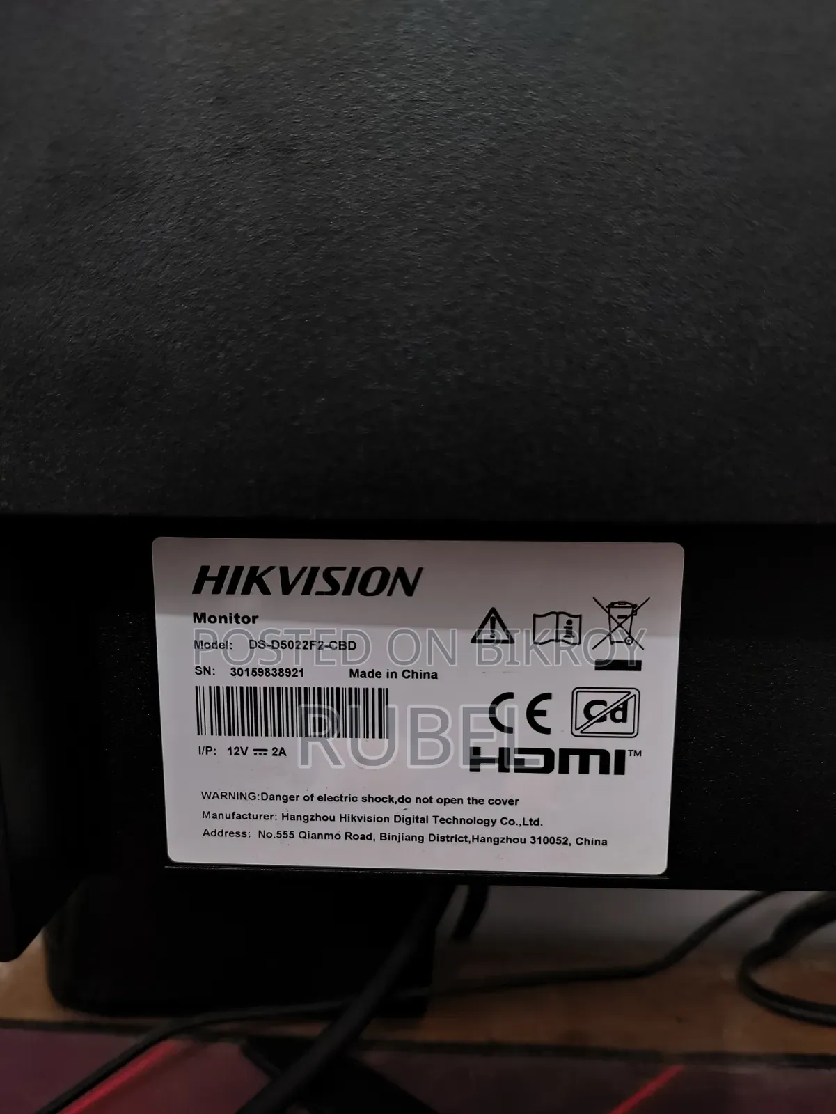 Hikvision 22 Inch Borderless Monitor (with 1.5 Years Warranty)