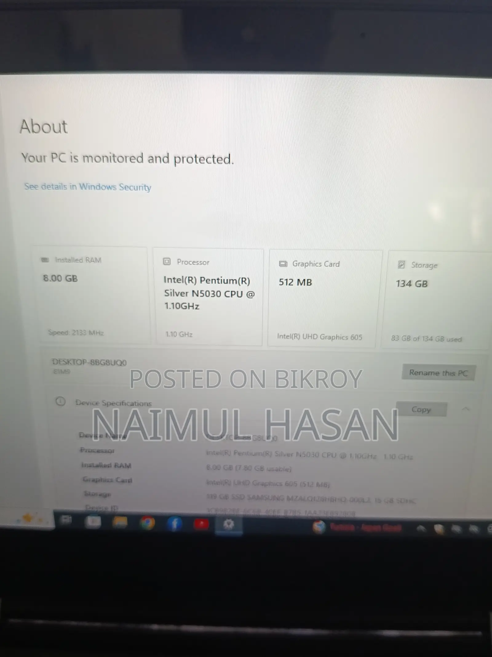 Laptop Lenovo 300e 8GB Intel SSD 128GB