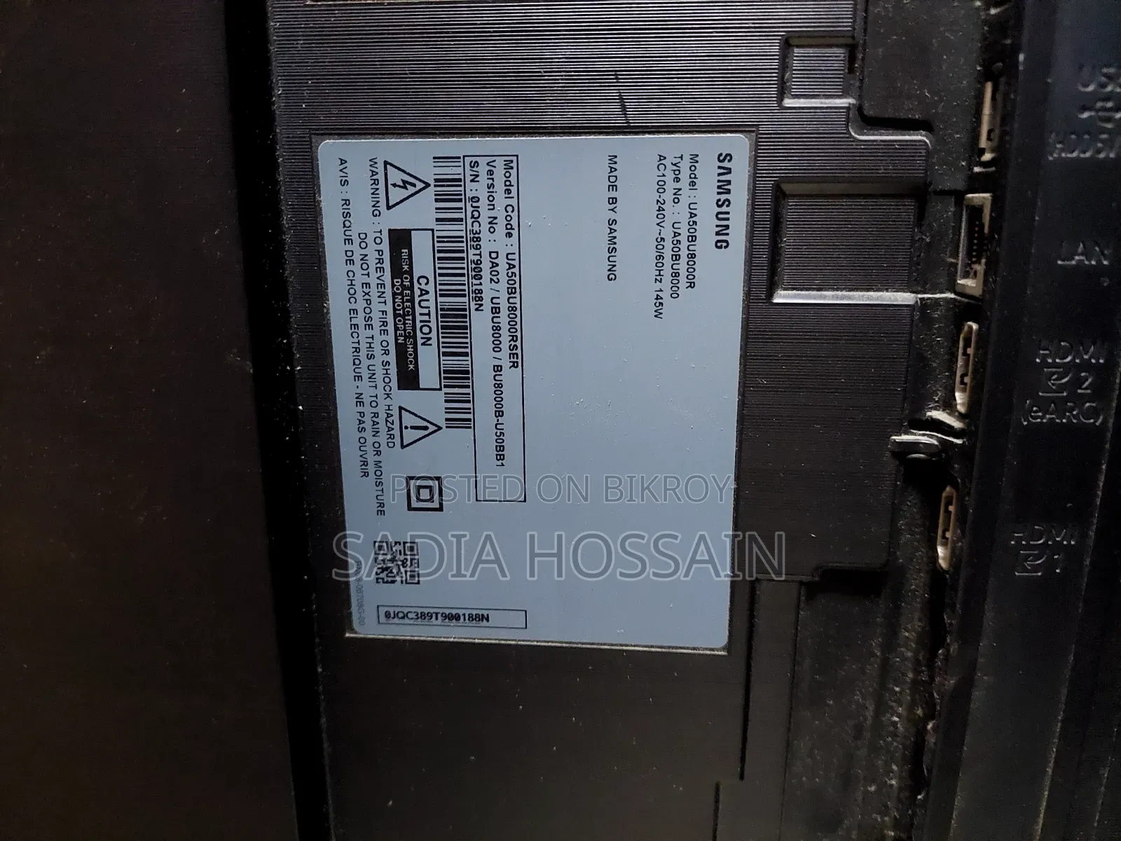 Samsung Ua50bu8000r Smart TV for sale.
