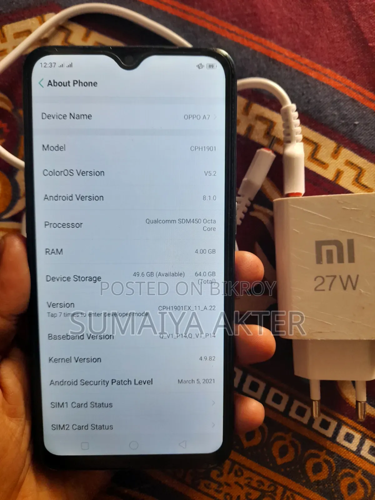 Oppo A7 64 GB Blue