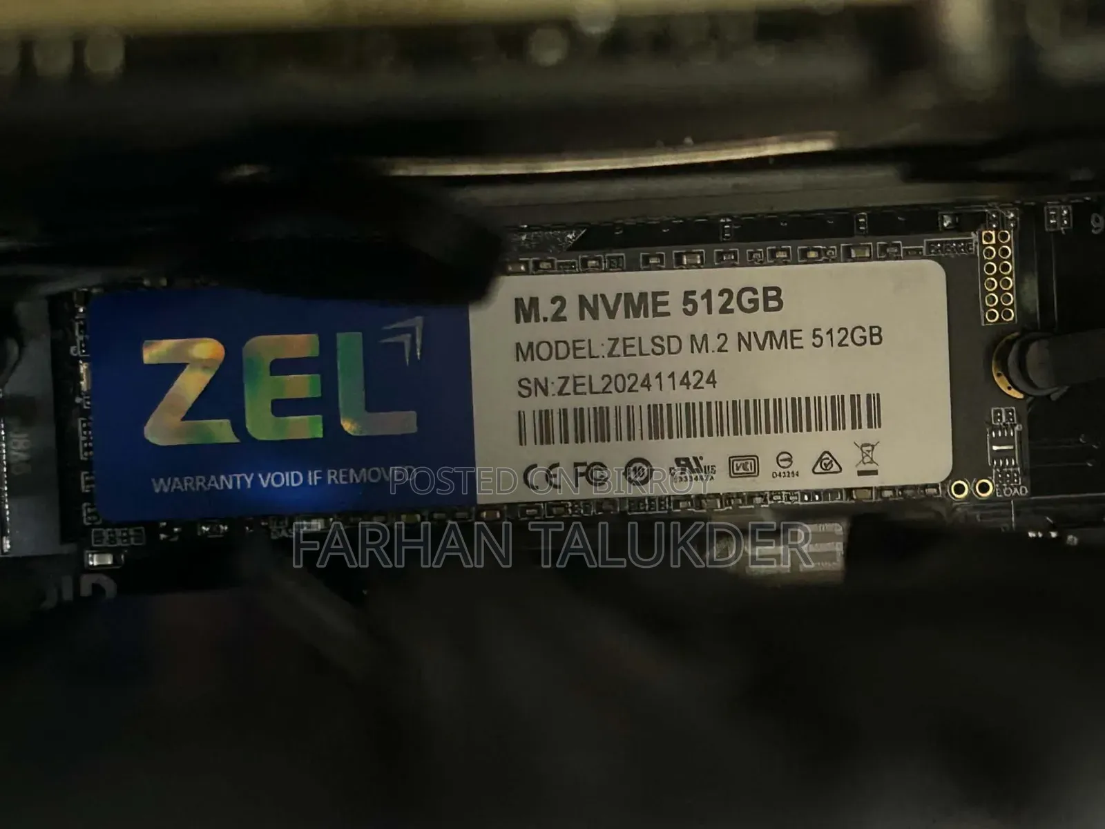 Zel Nvme 512gb Gen3 SSD With 1.6 Years Warranty