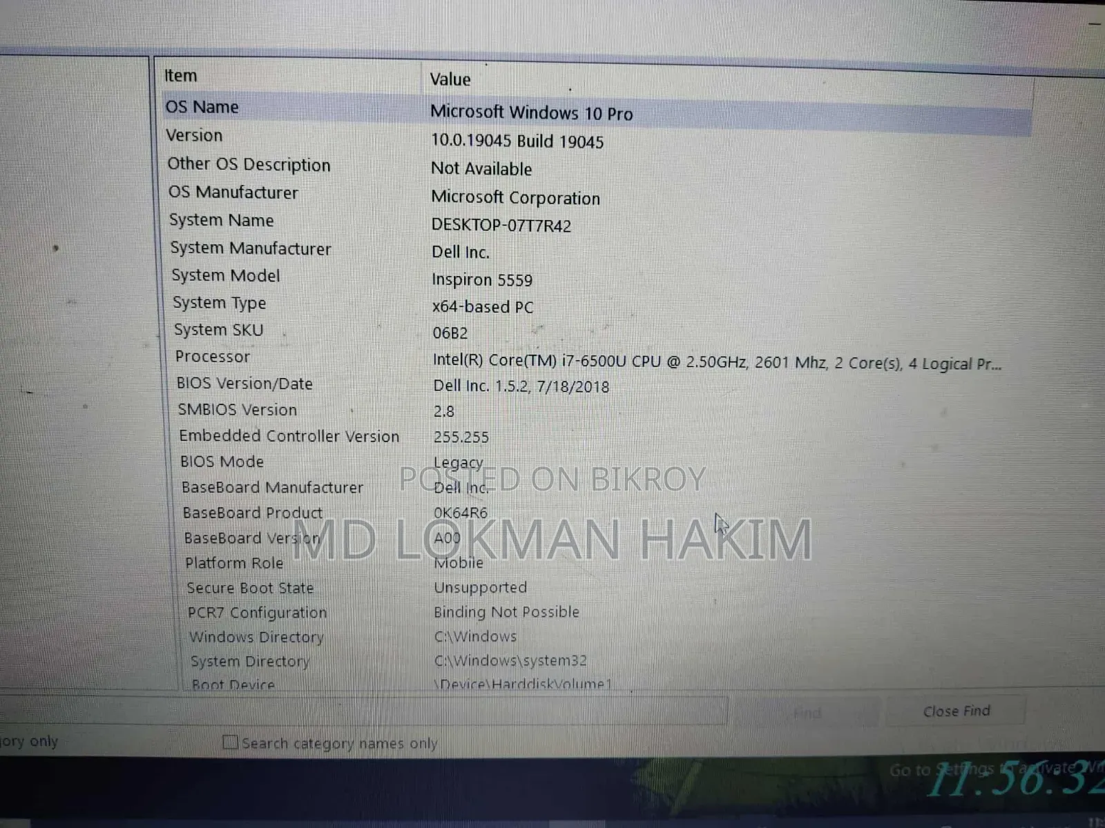 Laptop Dell Inspiron 5559 8GB Intel Core I7 SSD 256GB