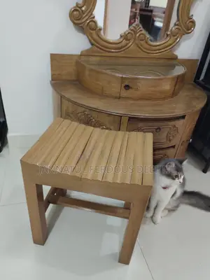 Teak Wood Dressing Table + Stool for Sale