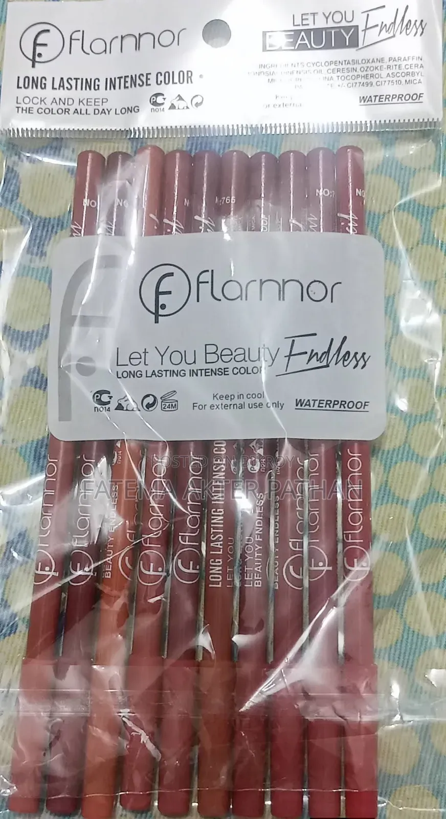 Flarnnor Lip Liner Pudaier Matte Lasting Lipstick Set