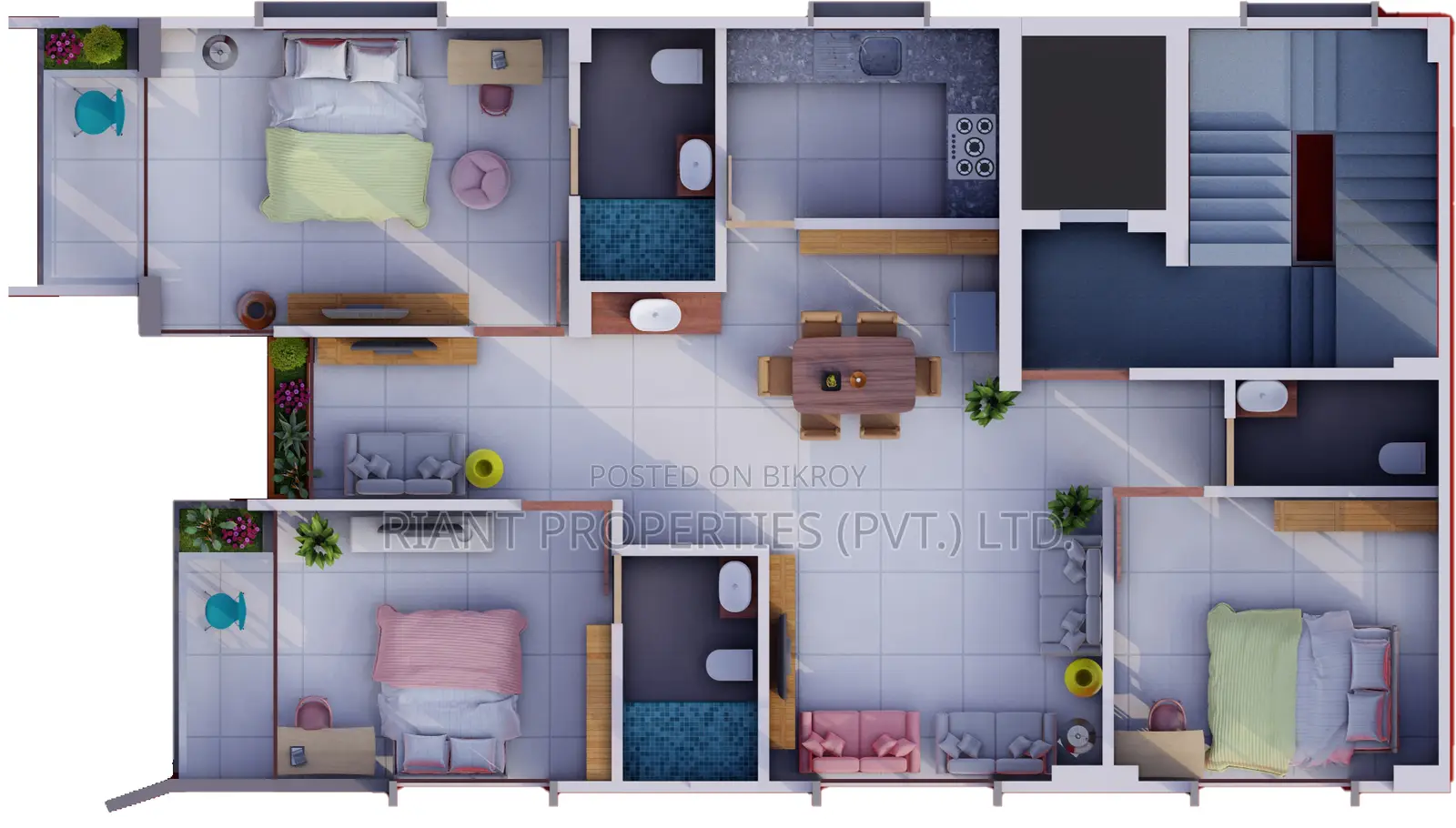 3 Bedroom Apartment in Riant Haque Villa, Uttara for sale