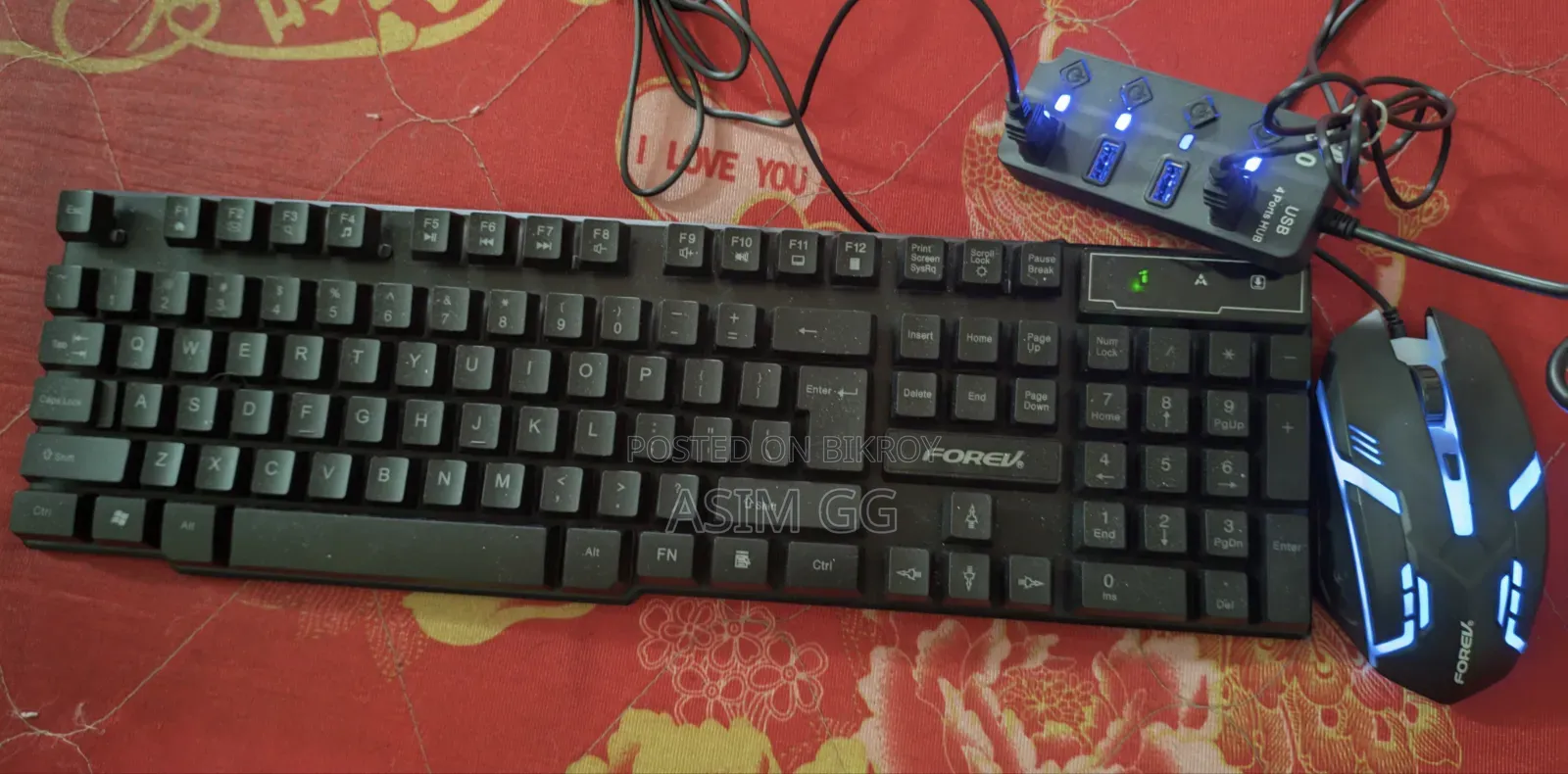 LED Gaming Mouse & Keyboard Combo + USB Hub And USB To Type C