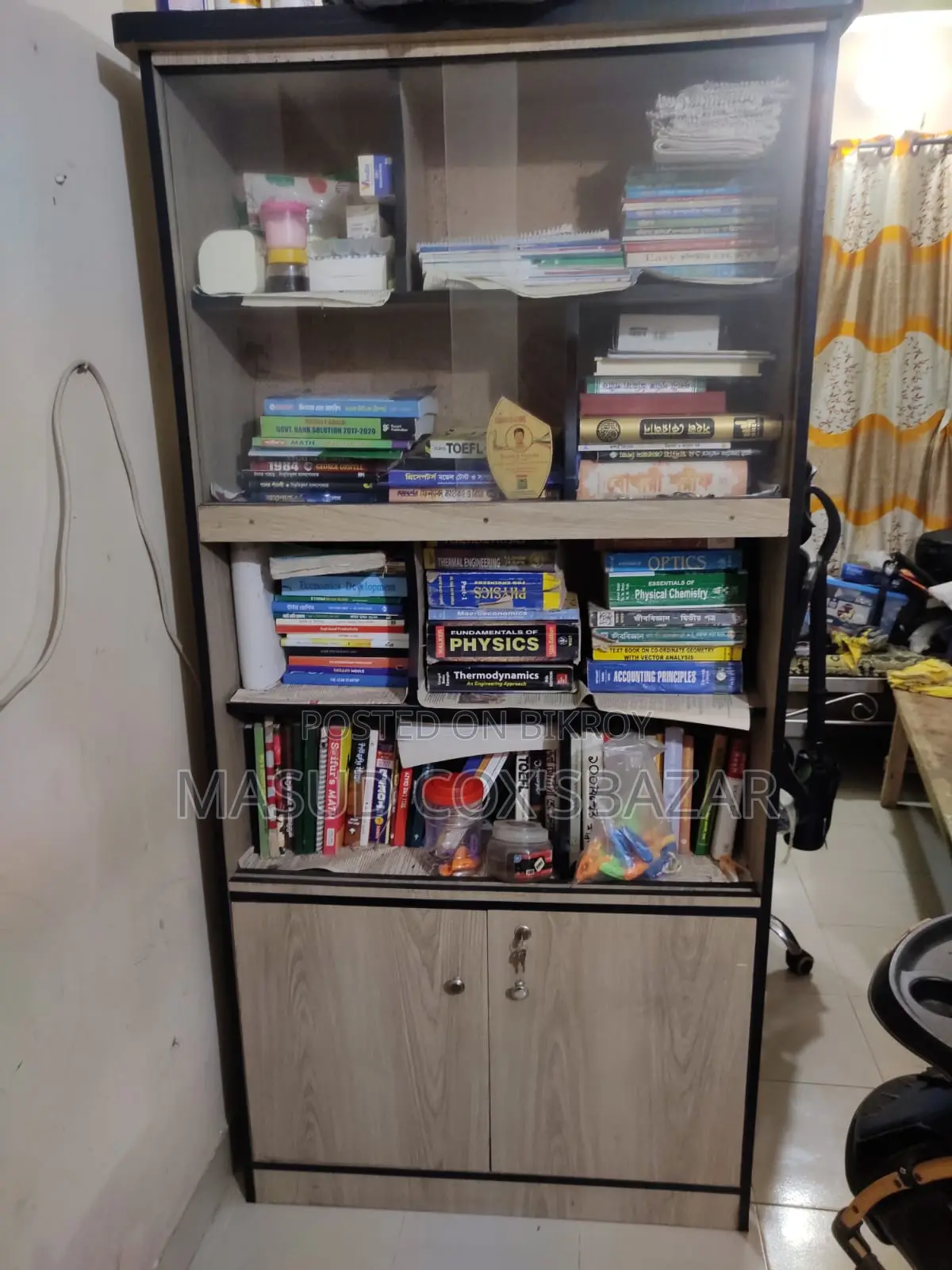 Bookshelf With Glass Door for Sale