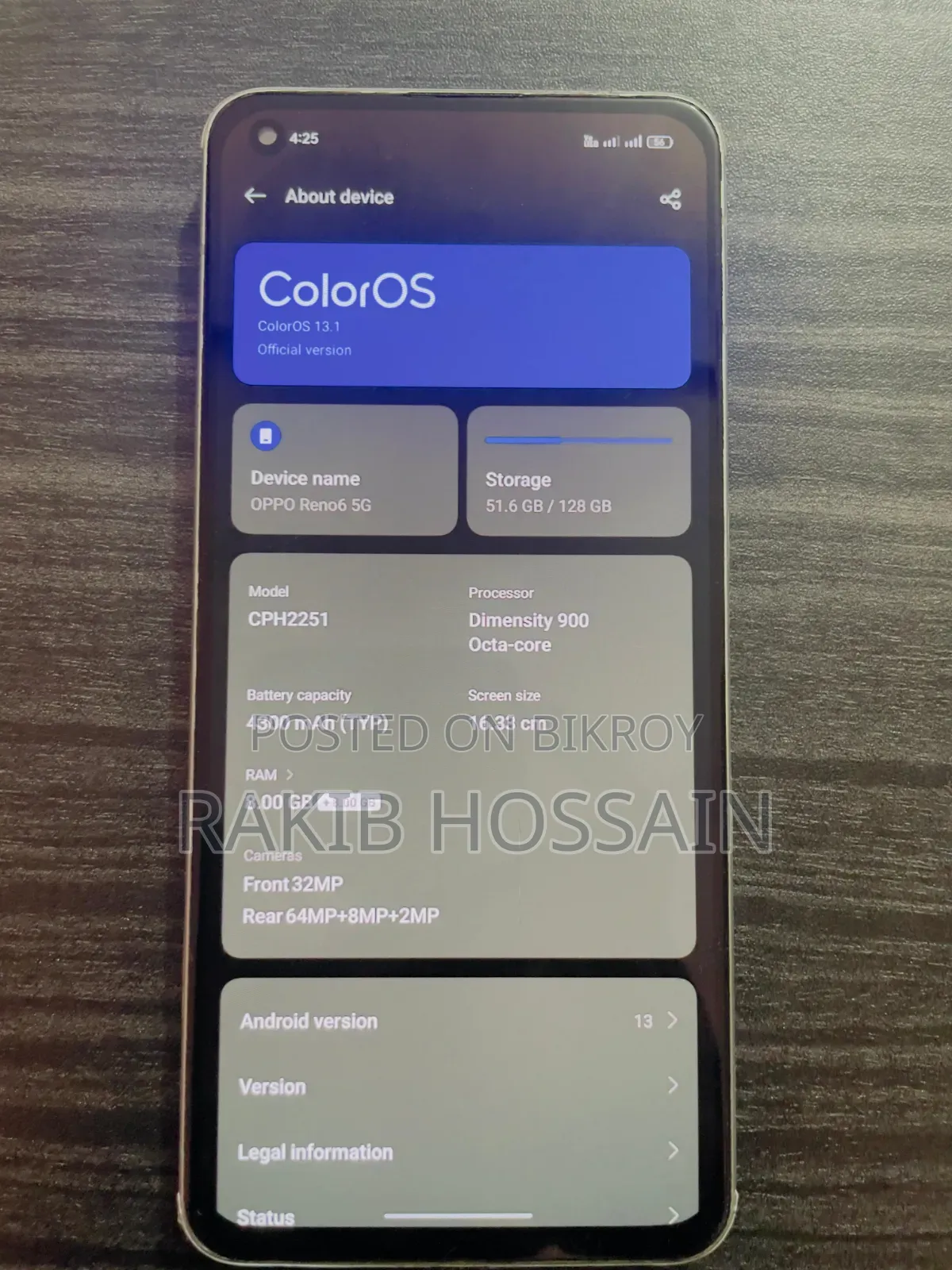 Oppo Reno6 5G 128 GB Blue