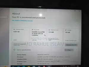 ডেস্কটপ কম্পিউটার গিগাবাইট ৮জিবি ইন্টেল কোর আই৩ এসএসডি ১২৮জিবি