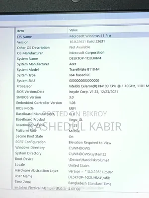 Laptop Acer TravelMate B 4GB Intel Celeron SSD 128GB