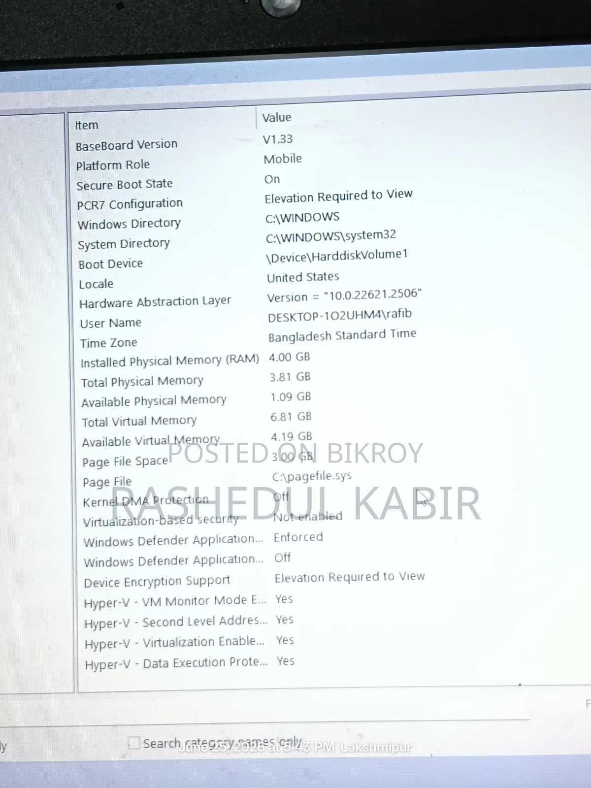 Laptop Acer TravelMate B 4GB Intel Celeron SSD 128GB