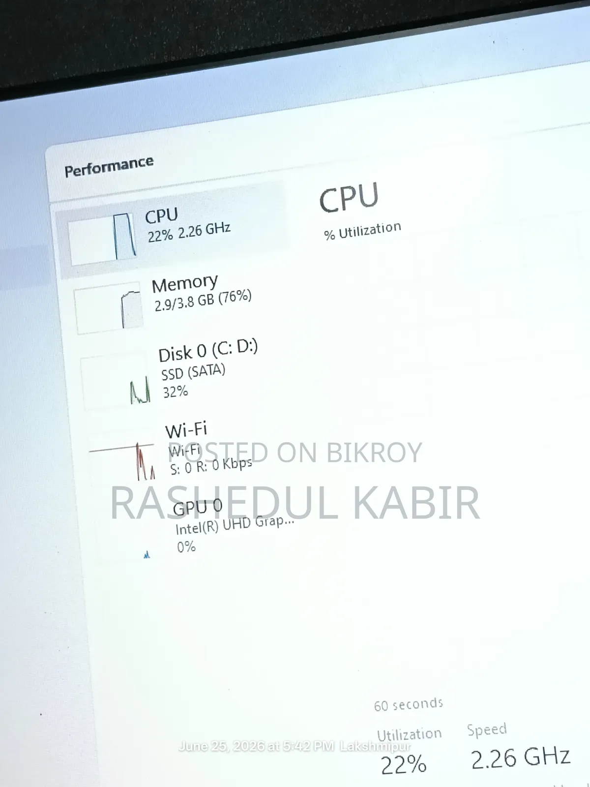 Laptop Acer TravelMate B 4GB Intel Celeron SSD 128GB