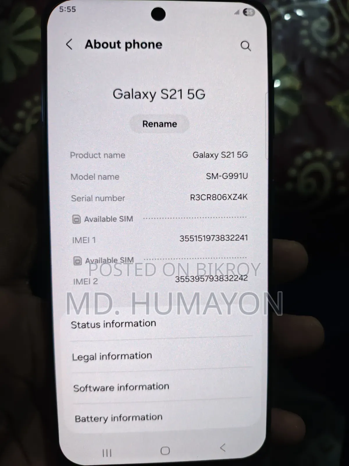 Samsung Galaxy S21 5G 128 GB Black