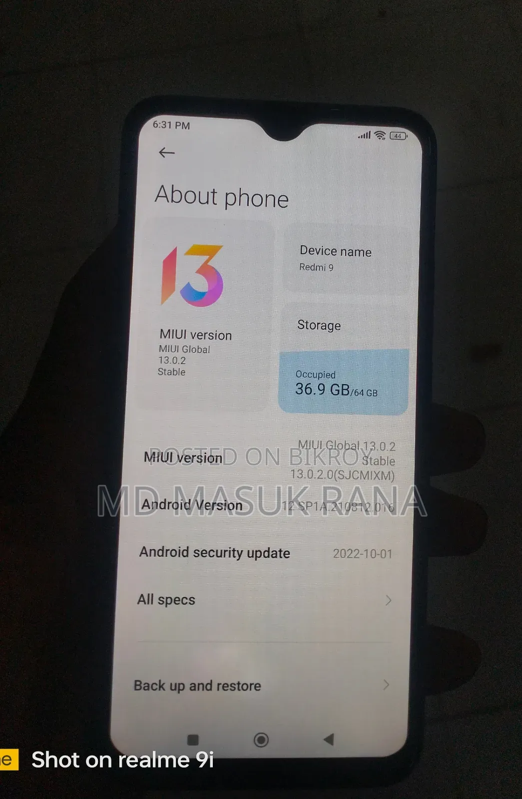 Xiaomi Redmi 9 64 GB Blue
