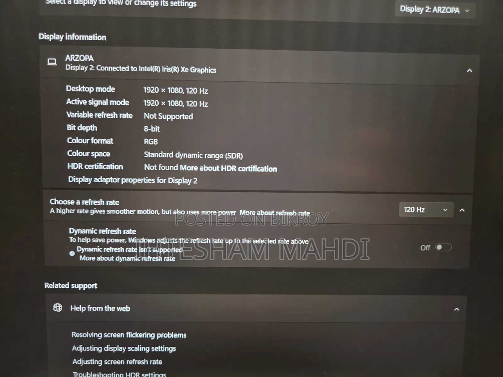 Portable Gaming Monitor Arzopa Z1fc 120hz