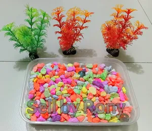 Colorful Stones and Plastic Plants