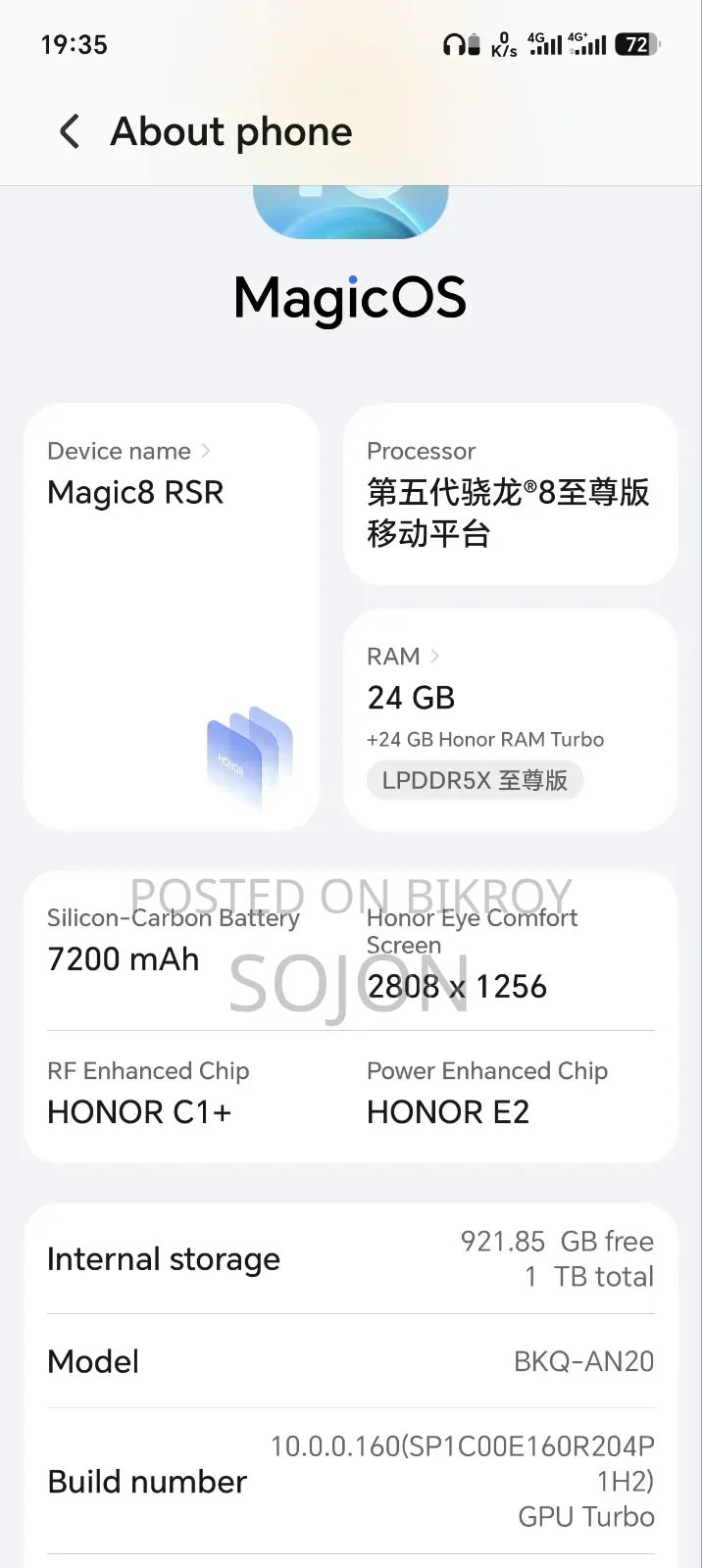 New Honor Magic8 Pro 1 TB Black