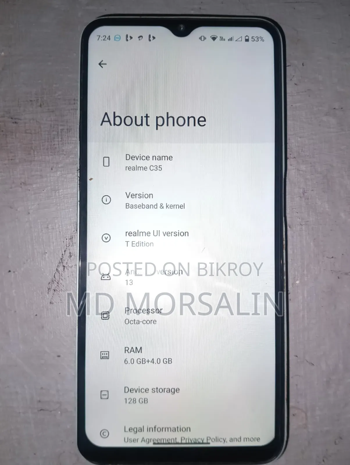 Realme C35 128 GB ব্লু
