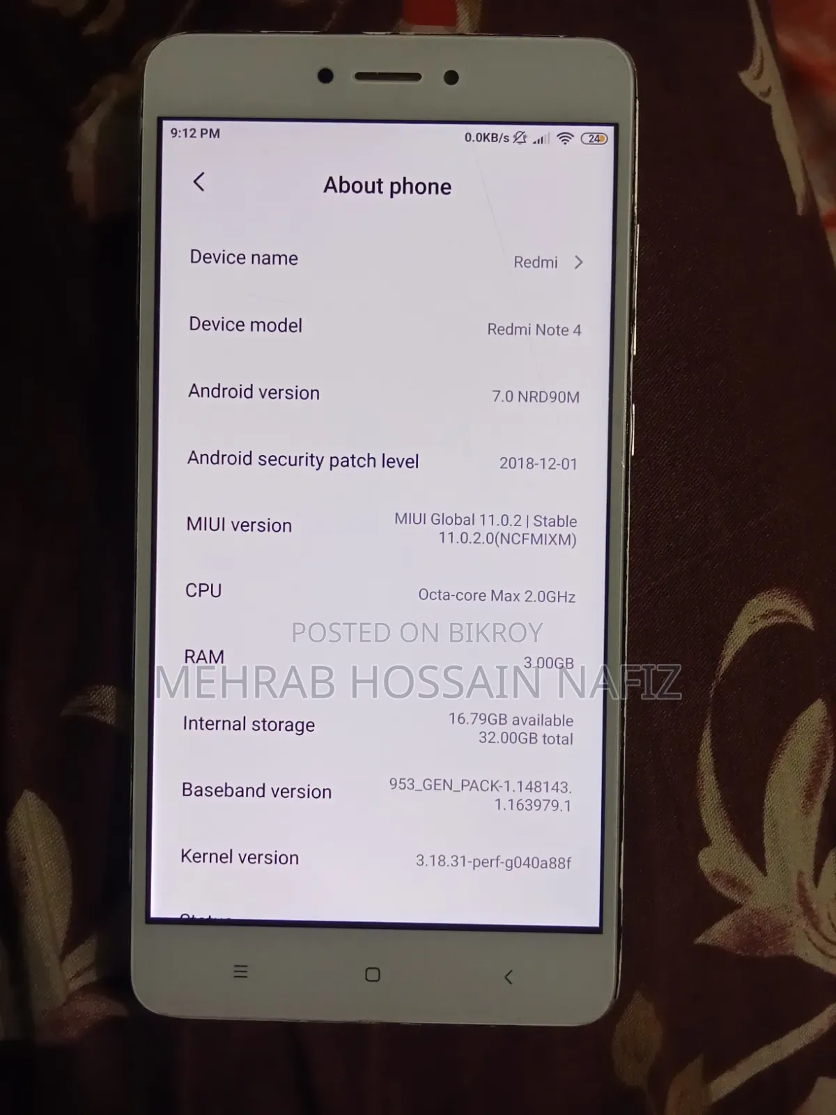 Xiaomi Redmi Note 4 32 GB Gold