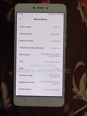 Xiaomi Redmi Note 4 32 GB Gold