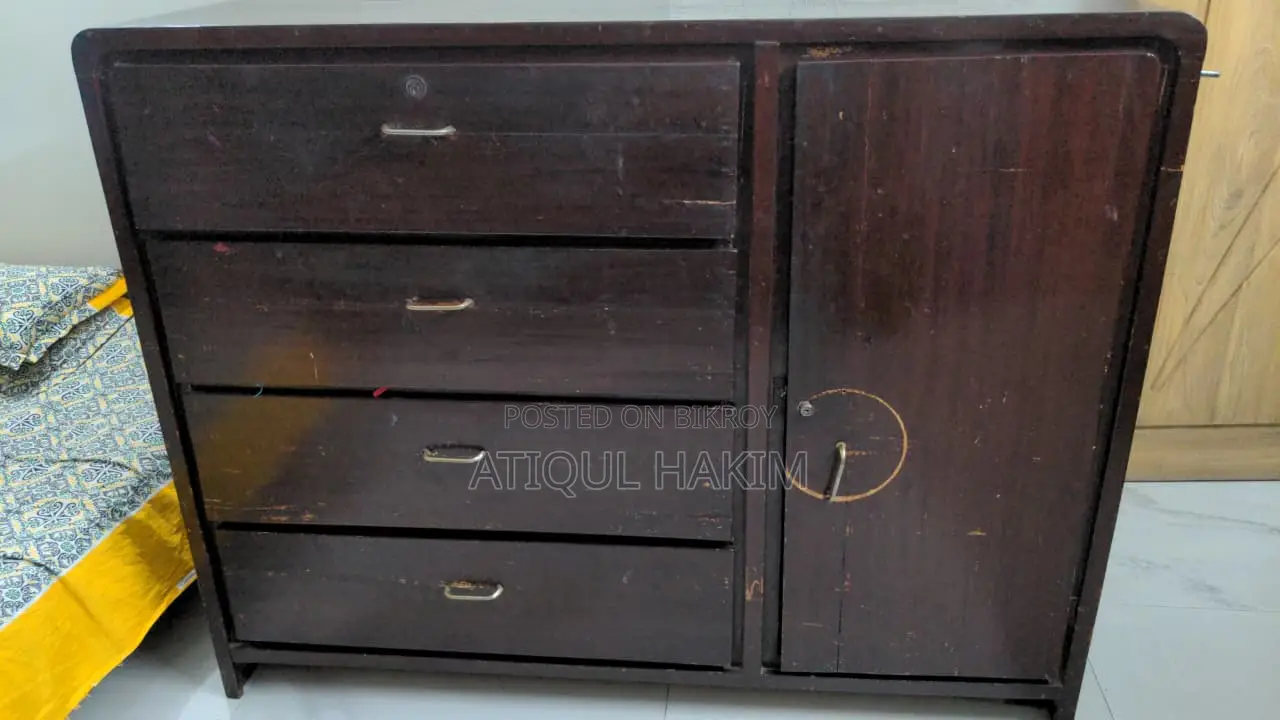 Pure Teak Wood Wardrobe with Drawers for Sale