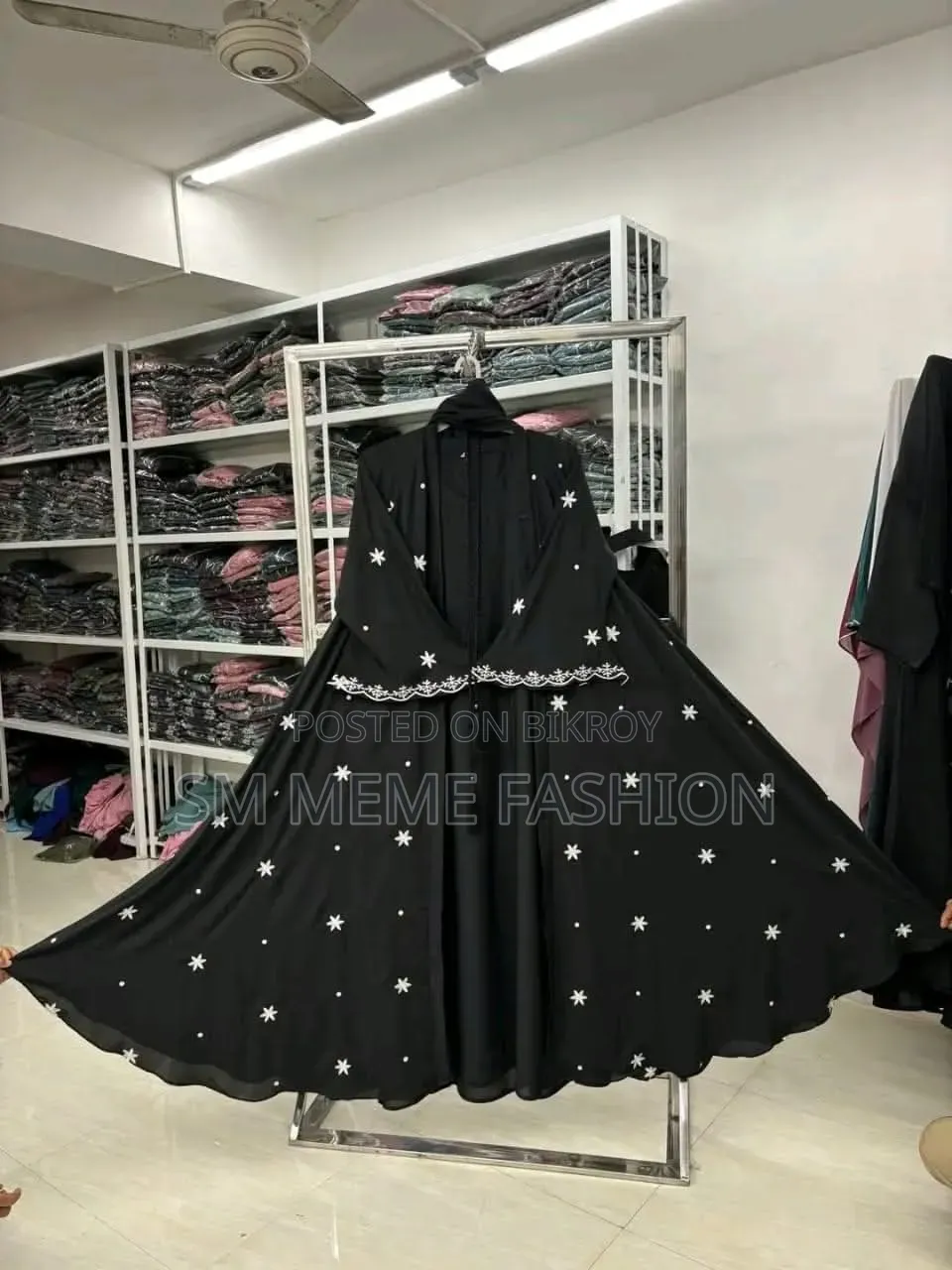 Star Koti Burqa with Embroidery Work