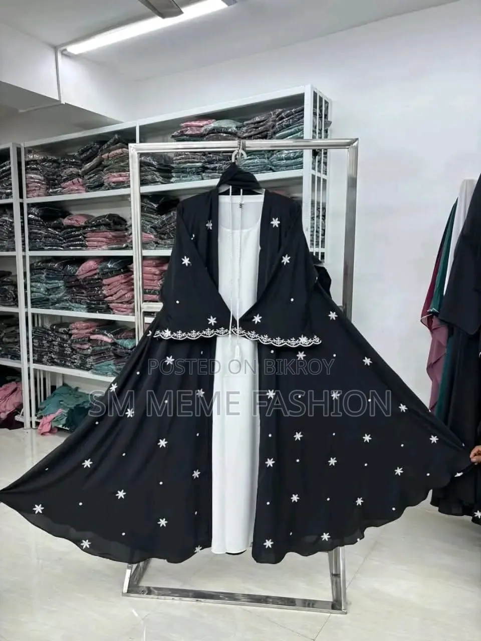 Star Koti Burqa with Embroidery Work