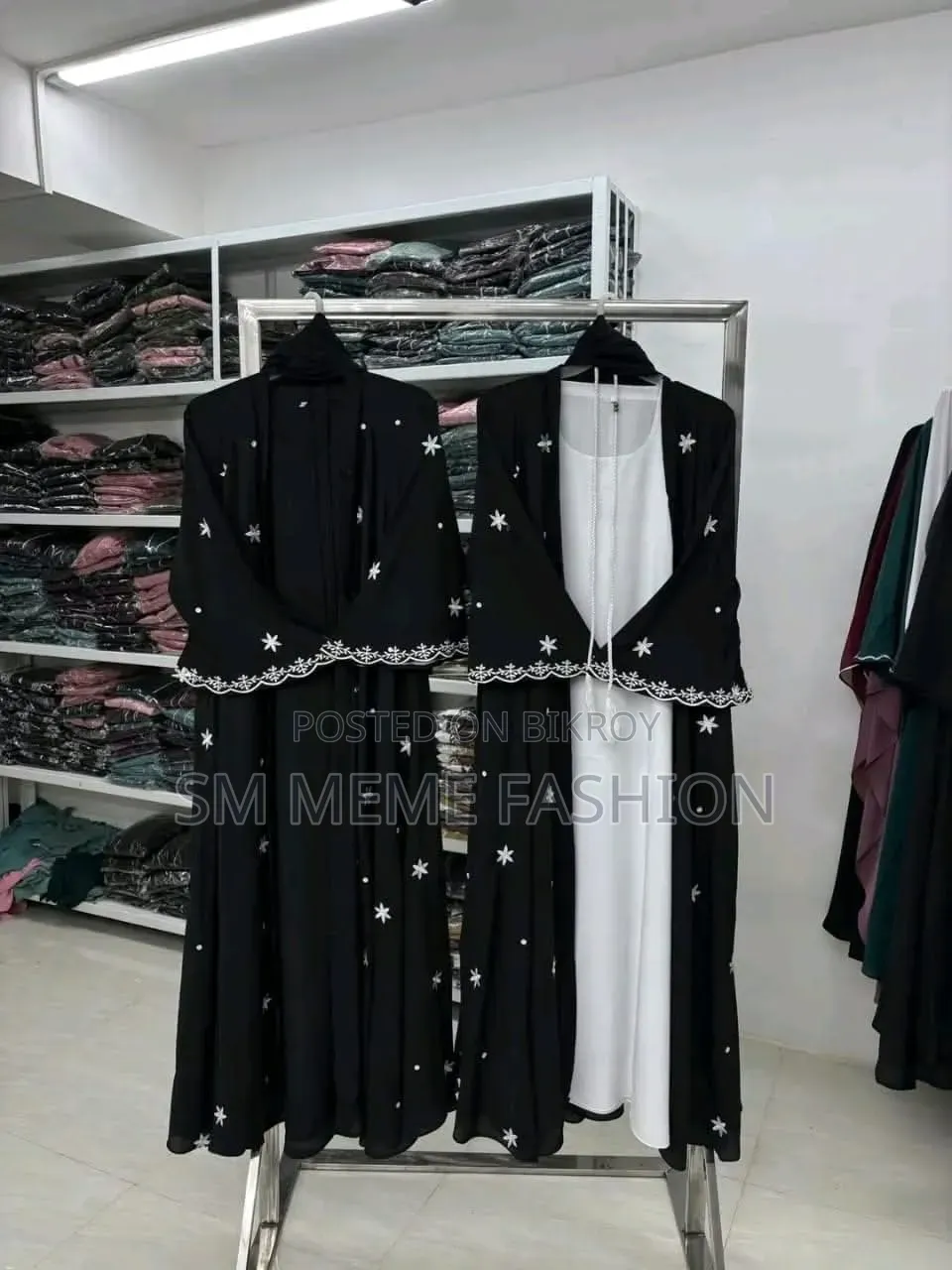 Star Koti Burqa with Embroidery Work