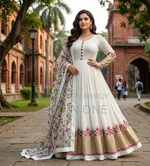 Semi-Stitched Georgette Embroidered Party Dress