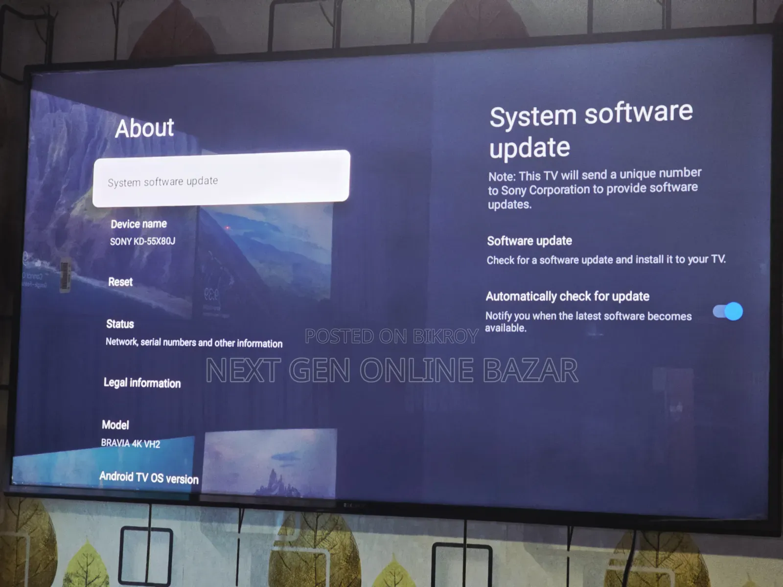 Sony Bravia 55" Google Tv (1 Years Warranty)