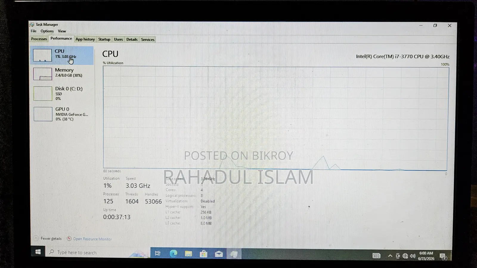 New Desktop Computer 8GB Intel Core I5 SSD 256GB