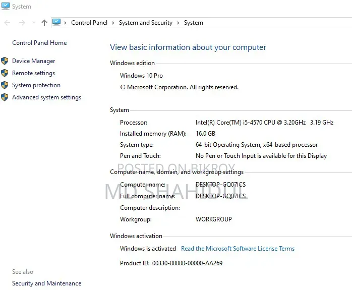 Desktop Computer 16GB Intel Core I5 HDD+SSD 700GB